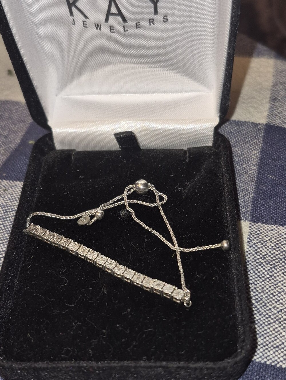 Kay Jewlrey. Nice Adjustable Braclete.925